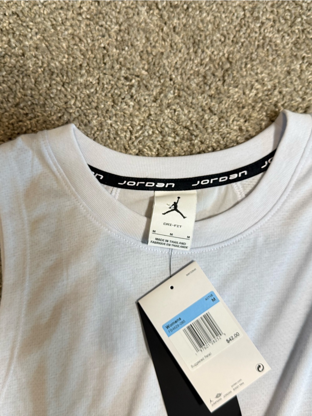 Jordan Dri-FIT women’s Tank Top White Breathable Mesh Crew Neck Size M - Picture 5 of 7